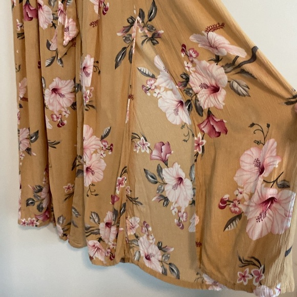 Floral Wide-Leg Pants with Tie Waist slit in side - Picture 4 of 4